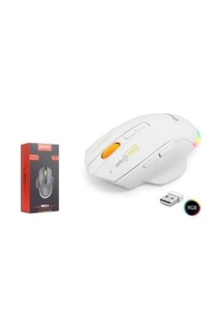 Mkespn W601w Tri Mode Rgb Gaming Mouse 12800 Dpı 7 Tuş Makro 1000hz Beyaz Kdo