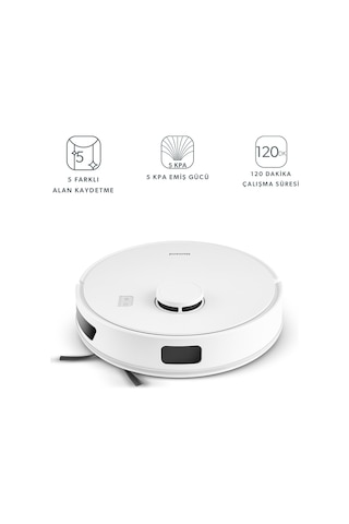 Homend Alex Laser 1291H Moplu ve Haritalamalı Akıllı 5 Kpa Robot Süpürge Beyaz