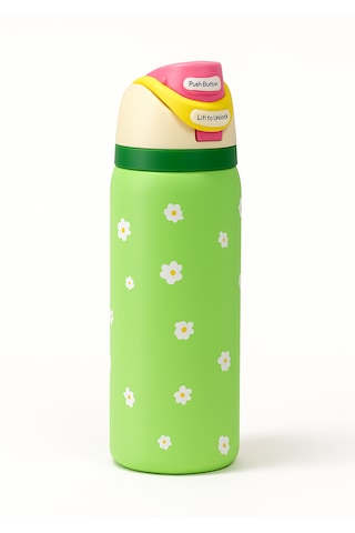 Owala 32 Oz 946 Ml Freesip Desenli Çift Katmanlı Paslanmaz Çelik Termos Kilitli Kapak Açık Yeşil