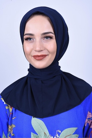Çıt Çıtlı Bone Tesettür Mayo Üstü Uyumlu Deniz Ve Havuz Bonesi Hijab Lacivert K.lacivert