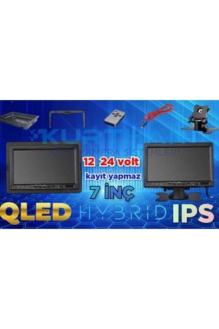Qled 7 İnç Hybrid Ips Monitör Kayıt Yapmaz 12-24 V Kamesız