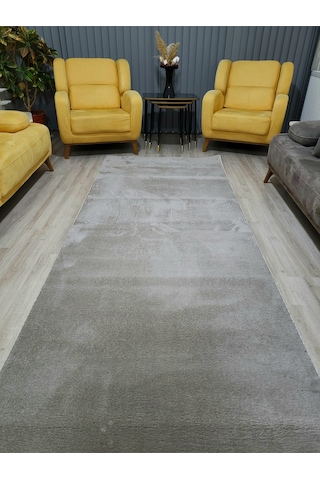 Arbese Kesme Yolluk Kaymaz Taban Yumuşak Peluş Halı Koyu Vizon Kyvznpls