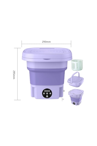 Hallow Portatif Çamaşır Makinesi Mor 8 L