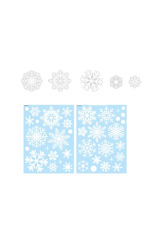 Geeksen Kış Pencere Dekoru: Kar Tanesi Şekilli Noel Açıkçası - Ev Dekorasyonu, Kolay Yapıştır, Kar Manzarası Beyaz