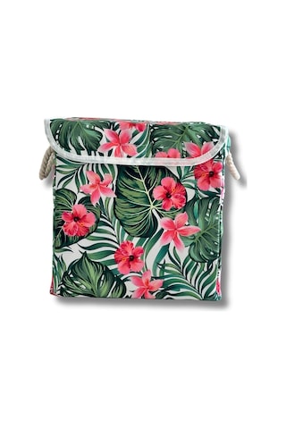 Kapaklı Dolap İçi Çamaşır Oyuncak Düzenleyici Katlanır Saklama Kutusu 30x30x30-yeşil Yaprak Siyah