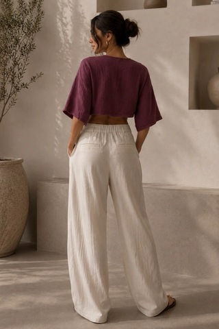 Bbbutikbasic Kadın Müslin Bağlamalı Bolero Bluz Oversize Salaş Yazlık Kimono Hırka My3535 Bordo