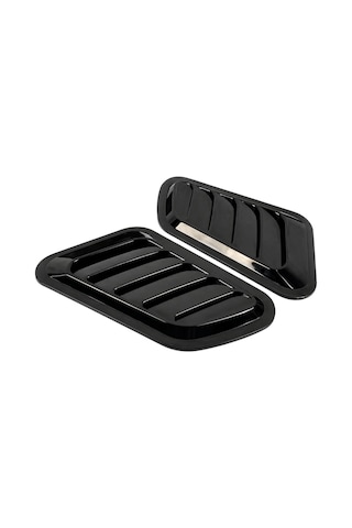 Universal Dekoratif Kaput Havalandırma Izgarası Seti - Piano Black 2 Adet