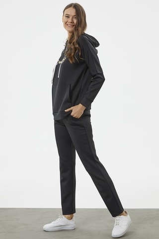 Kanguru Cepli Dalgıç Kumaş Eşofman Takım - Siyah 001