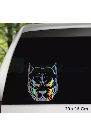 Pitbull Köpek Hologram Oto Sticker Araba Kelebek Arka Cam Etiket