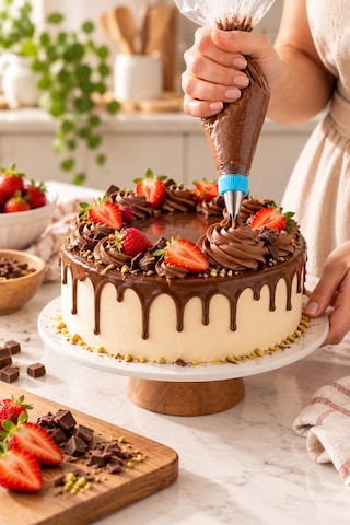 Porsima 05808 23 Parça Paslanmaz Çelik Krema Sıkma Duy Seti - Pasta, Cupcake, Tulumba Tatlısı Süsleme Uçları Ve Adaptör Metalik