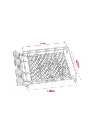 Symbee 1/14 1/12 1/10 Scx10 Cc01 Mn D90 D91 D99 Mn90 Mn99s Rc Araçlar İçin Led Aydınlatmalı Metal Bagaj Taşıyıcı