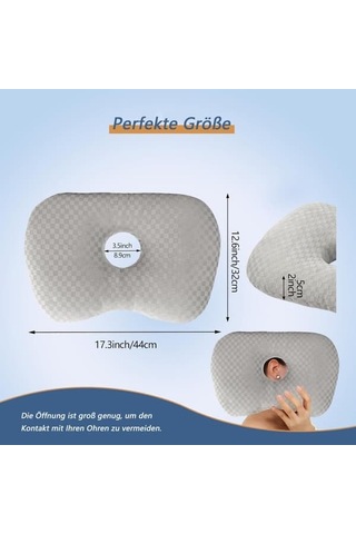 Yan Uyku Yastığı Kulak Delikleri Mikrofiber Rahat B