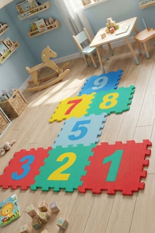9 Parça Sayılar Puzzle Yer Matı Hem Öğretir Hem Oyun Alanı Hazırlar Oyun Matı Puzzle