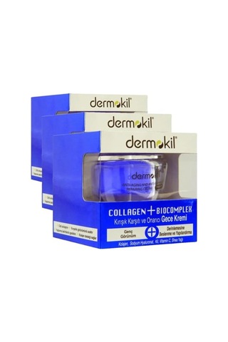 Tr Collagen + Biocomplex Yaşlanma Belirtilerine Karşıtı Gece Bakım Kremi 50 Ml 3 Paketi
