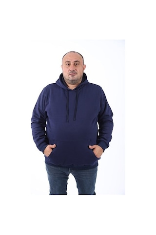 Starbattal Büyük Beden Erkek Basic Sweat Kapüşonlu 11700-73 Lacivert