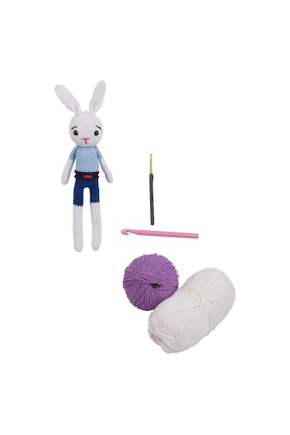 Amigurumi Organik Oyuncak-uyku Arkadaşı Tavşan-örme Mavi Tavşan