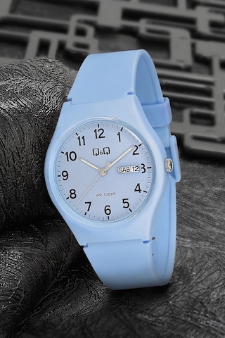 Q&Q QCG21206 Soft Mavi Su Geçirmez Çift Takvimli Unisex Kol Saati