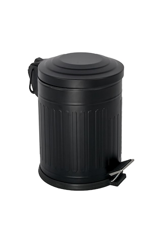 Foreca Vintage Çöp Kovası Çizgili Siyah 5 L Siyah