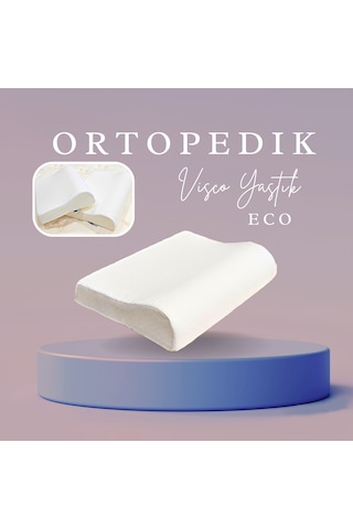 Visco Ortopedik Yastık Eco Boyun Fıtığı Boyun Düzleşmesi Boyun Ağrısı Destekli Lüks Ortopedik Yastık