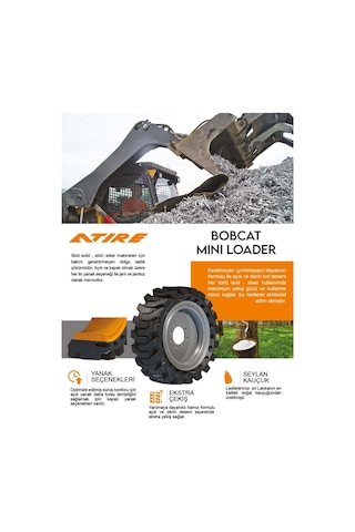 36x14-20 Skid Solid Jantlı Sol Bobcat Lastiği