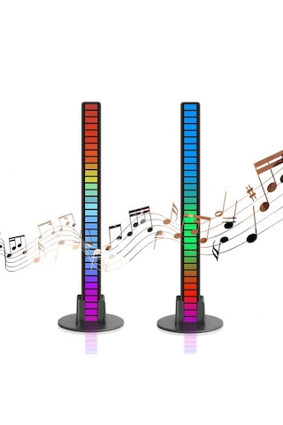 Sese Duyarlı 32 Led Şarjlı Rgb Ekolayzer 8 Mod Ambiyans Çubuğu