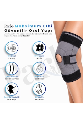 Çelik Menteşeli Ve Patella Destekli Dizlik Ayarlanabilir Ortopedik Diz Desteği Neopren Dizlik