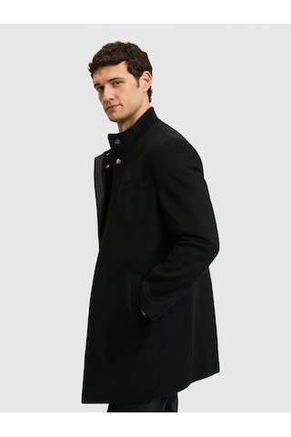 Cacharel Siyah Slim Fit Palto