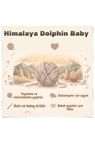 Himalaya Dolphin Baby El Örgü İpi / Bebek Yünü 87 Açık Mor