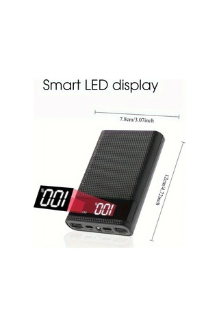 Boatshop1 Siyah Ka4 4x18650 15000mah Cift Usb Cikisli Dayanikli Tasinabilir Guc Kaynagi Pil Kutusu