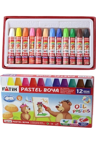 12 Renk Fatih Pastel Boya 35x50 Cm Telli Spralli Resim Defteri Pastel Dağıtma Kalemi 15 Yaprak Resim Defteri Yağlı Çok Renkli
