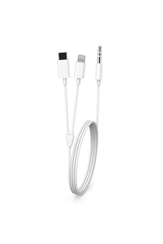 Cr79 2in1 Type-c & İphone İle Uyumlu To 3.5mm Aux Araç Ve Kulaklık Ses Kablosu 1m