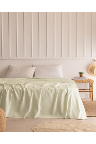 Mathilda King Size %100 Pamuk Karde Düz Pike - Mint Yeşili 8684427199206 Yeşil