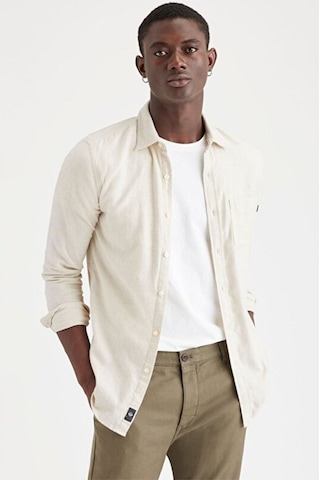 Dockers Minimalist Erkek Uzun Kol Gömlek - Günlük Kombinler İçin Bej