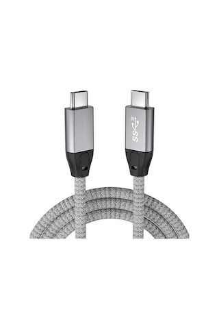 Tenfowee Usb 3.2 Type-c Erkekden Erkek Type-c Kablosu, Pd 100w Hızlı Şarj, 4k Ses-video Aktarımı, Thunderbolt 3 Dış Hard Disk Uyumlu, Gri, 1.5m