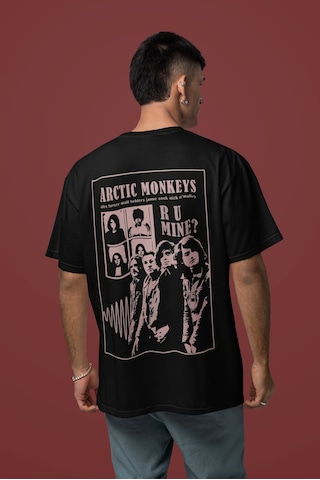 Sevbano Arctic Monkeys Sırt Baskılı Unisex Oversize Müzik Grubu Tişört Siyah