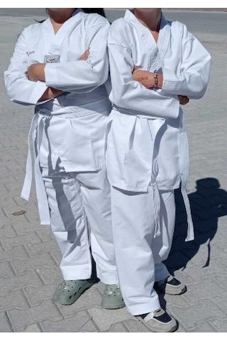 Nabız Taekwondo Nabız Tekvando Tekvando Acemi Elbise Kıyafeti Dobok Beyaz Yaka Beyaz