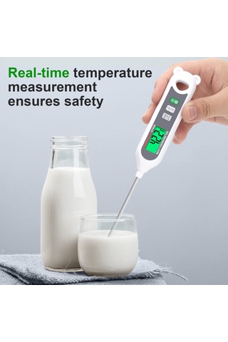 Yaozixa Habotest Ht690 Beyaz Akıllı Gıda Sıcaklık Ölçer, Pişirme Ve Mangal İçin Hızlı Okuma, -50 C/+300 C Aralığı, Cr2032 Pil Pil İle Gönderilmez