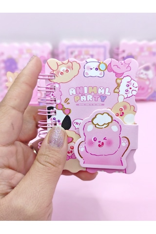 Animal Party Cırtlı Cep Boy Sevimli Mini Not Defteri 7x8 Cm - Hello
