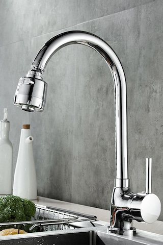 Kustar 3 Fonksiyonlu Oynar Başlıklı Krom Çubuk Kol Mutfak Evye Bataryası