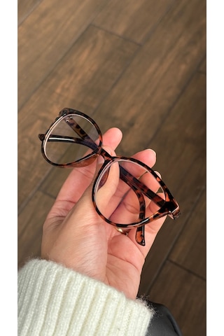 Habeq Cat Eye Leopar Desenli Blue Block Gözlük Çok Renkli
