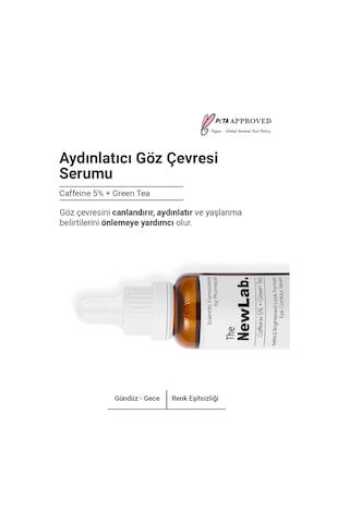 The NewLab Göz Altı Torbalanma Ve Morluk Karşıtı, Göz Çevresi Aydınlatıcı Serum 30 Ml (Caffeine 5% Green Tea)