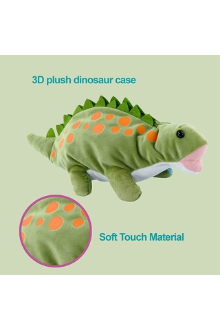 Sevimli Dinozor Desenli Çocuk Kalem Kutusu, Okul Ve Ofis İçin Pratik 3d Kalemlik, Erkek Öğrencilere Özel Şık Kalem Çantası Yeşil