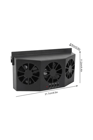Solar Enerji İle Şarj Edilebilen Araba Fanı - Siyah