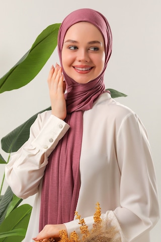 Melodi Scarf Tesettür Penye Şal Gül Kurusu Gül Kurusu
