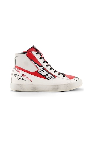 Alpinestars Stated Flair Korumalı Motosiklet Botu Beyaz Kırmızı Beyaz / Kırmızı