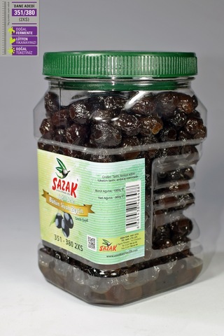 Sazak Siyah Zeytin Yağlı Sele 351-380 Kalibre Zeytin 900 G