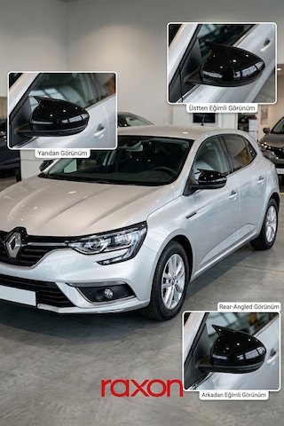 Renault Megane 4 - 2016+ Batman & Yarasa Ayna Kapağı Parlak Piano Black Sport