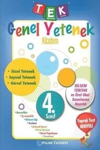Palme Yayınevi 4.Sınıf Genel Yetenek Kitabım Palme Yayınevi 4.Sınıf Genel Yetenek Kitabım