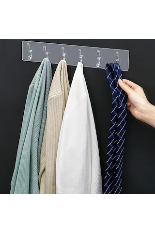 Aee 2 Adet Şeffaf Duvar Askısı 5'li Iz Bırakmayan Güçlü Yapışkanlı Askı Kapı Arkası Banyo Mutfak Düzenleyici Kanca Askılık Sku: Smg8690010149053 Diğer