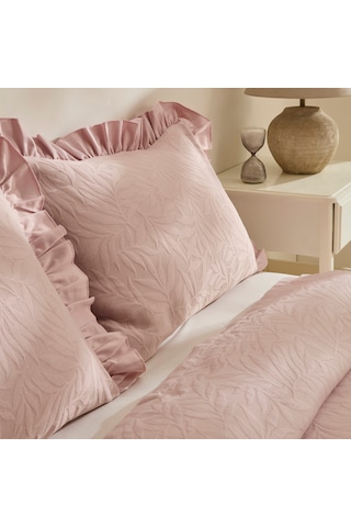 Karaca Home Branley Fırfırlı Tek Kişilik Yatak Örtüsü Takımı Pudra Pembe